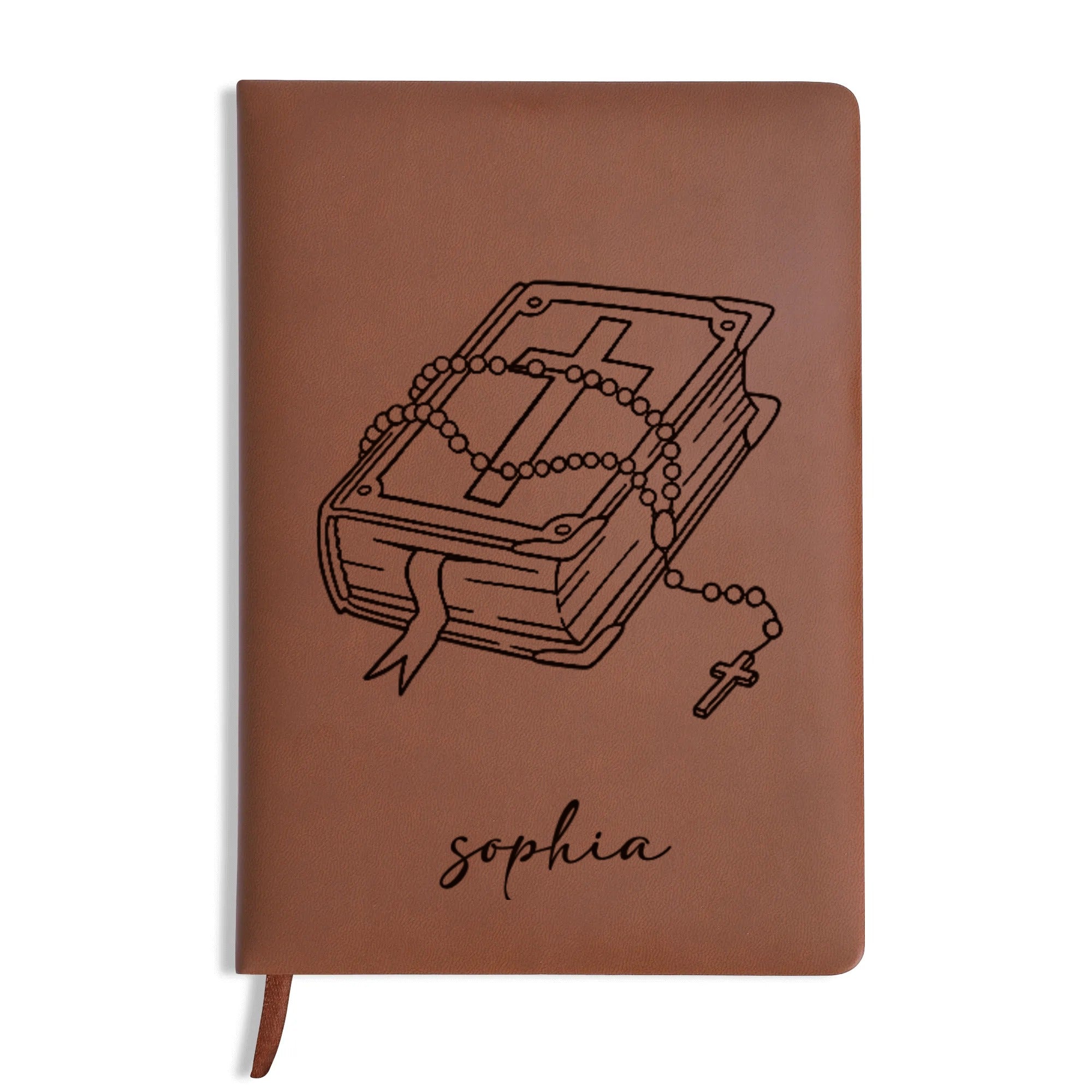 Personalized Christian Journal with Bible and Rosary Design, Custom Faith Notebook, Religious Gift for Prayer and Reflection, Spiritual Diary for Women and Men. NBLAF67